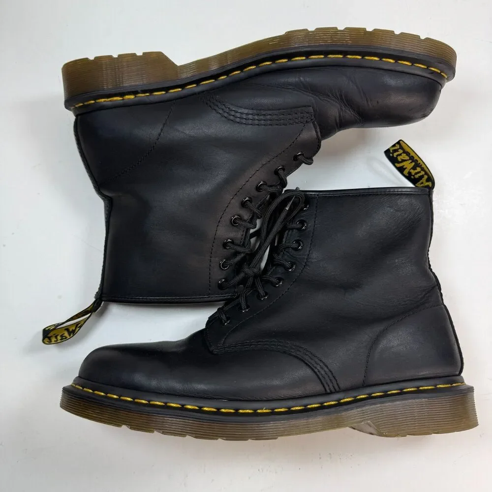 Dr. Martens 1460 Black Leather 8-Eye Lace Up Combat Boots Airwair Men's Size 10
